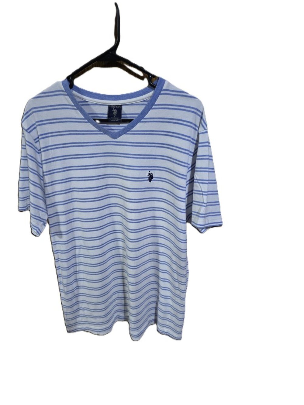 U.S. Polo Assoc. White & Blue Striped Top